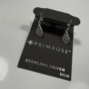 Primrose Sterling Silver Filigree Teardrop Earrings
